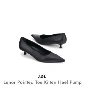 AGL
Lenor Pointed Toe Kitten Heel Pump black 
$460 size 37.5 US 7.5 NEW